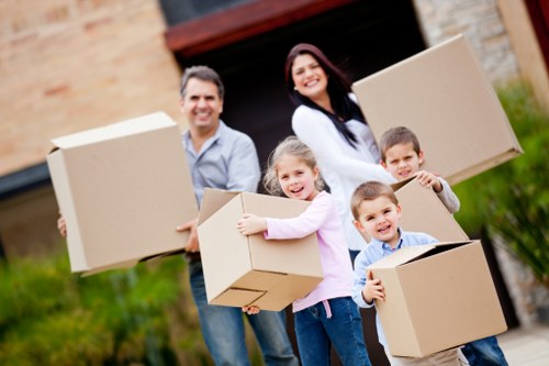 Moving van loading items with service terms discussion