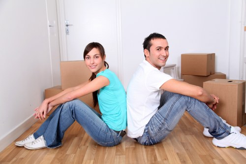 Moving van arriving for a Brentford local move