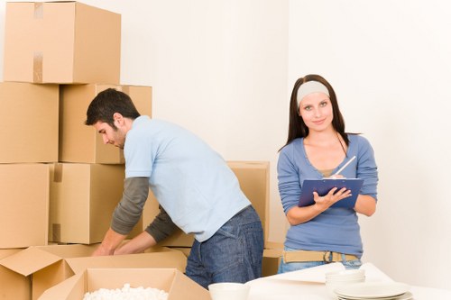 Packing and loading household items for a Brentford relocation